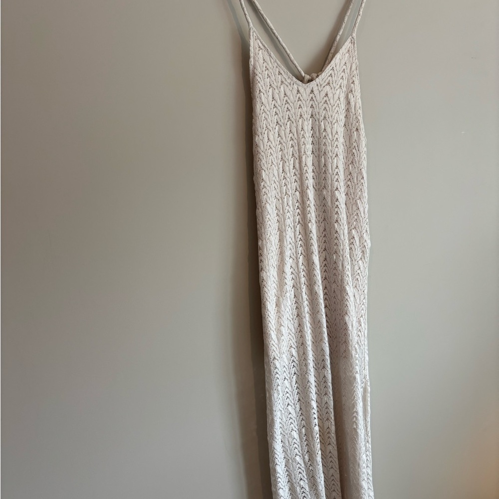 Audrey Crochet White Maxi Dress